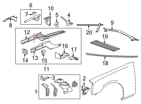 2013 Chevy Camaro Bracket Assembly, Front Bumper Imp Bar Diagram for 92229343