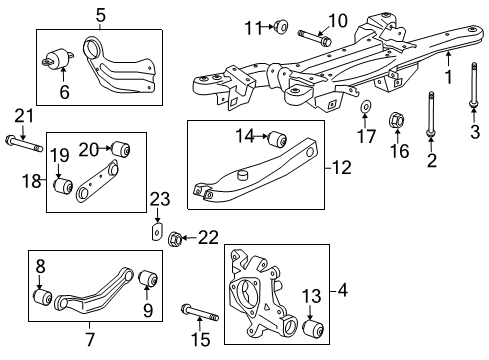 2017 Chevy Impala Rear Suspension, Control Arm Diagram 1 - Thumbnail