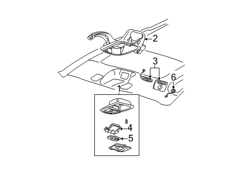 2002 Buick Rendezvous Console Assembly, Roof *O*Gray Diagram for 15891506