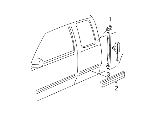 1999 Chevy K2500 Exterior Trim - Cab Diagram 2 - Thumbnail