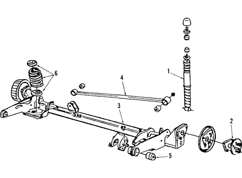 1990 Chevy Celebrity Rear Suspension Components Diagram 1 - Thumbnail