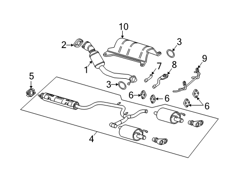 2005 Pontiac Grand Prix Exhaust Components Diagram 1 - Thumbnail