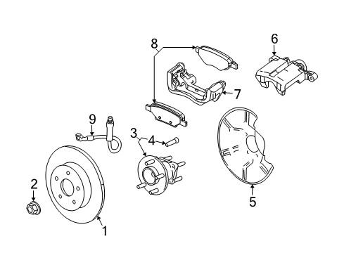 2006 Saturn Relay Brake Components, Brakes Diagram 2 - Thumbnail