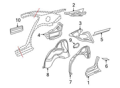 2007 Pontiac G6 Inner Structure - Quarter Panel Diagram 3 - Thumbnail