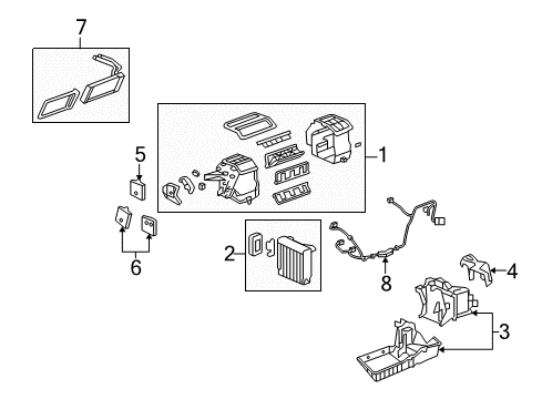 2008 Pontiac Solstice A/C Evaporator & Heater Components Diagram