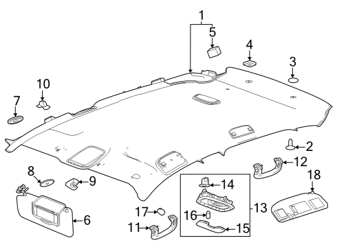 2020 Buick Encore GX Interior Trim - Roof Diagram