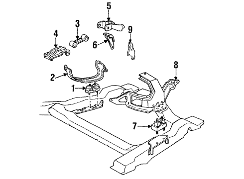 1994 Buick Century Engine & Trans Mounting Diagram 1 - Thumbnail