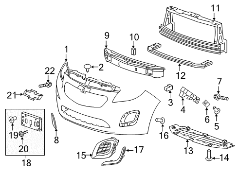 2014 Chevy Spark EV Cover, Front Bumper Imp Bar Fog Lamp Access Hole Diagram for 95489606