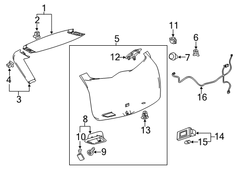 2011 Cadillac SRX Panel Assembly, Lift Gate Lower Trim Finish *Black Diagram for 23285343