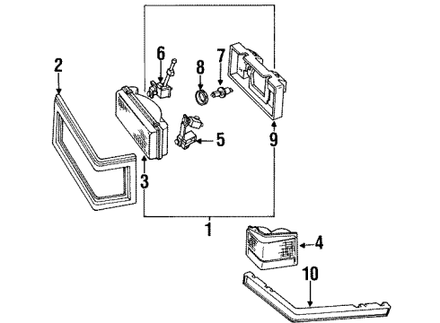 1991 Cadillac Brougham Headlamps Diagram