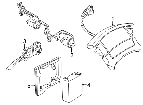 2000 Chevy Astro Module Asm,Inflator Restraint Sensor & Diagnostic Diagram for 19244537