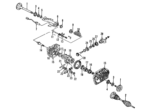 2010 GMC Yukon XL 1500 Front Axle Shafts & Differential Diagram