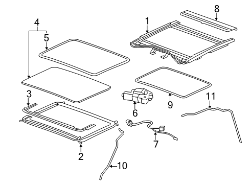 2008 GMC Sierra 3500 HD Sunroof, Body Diagram 2 - Thumbnail