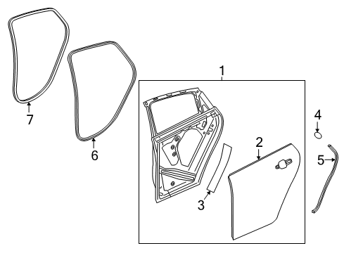 2020 Chevy Malibu Rear Door, Body Diagram