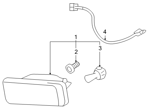 2008 Chevy Suburban 1500 Front Lamps - Fog Lamps Diagram 1 - Thumbnail