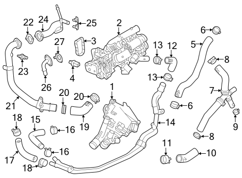 2024 Buick Encore GX Pipe Assembly, Eng Oil Clr Otlt Diagram for 12694297