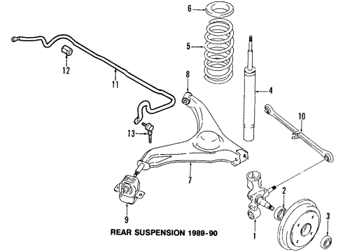 1999 Chevy Metro Rear Suspension Components, Lower Control Arm, Stabilizer Bar Diagram 2 - Thumbnail