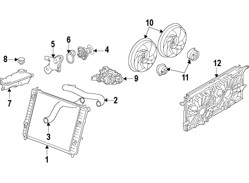 2012 Chevy Tahoe Cooling System, Radiator, Water Pump, Cooling Fan Diagram 6 - Thumbnail