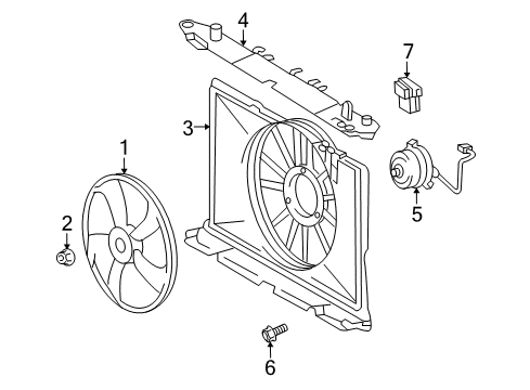 2010 Pontiac Vibe Shroud,Engine Coolant Fan Upper Diagram for 88975767