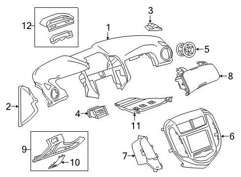 2017 Chevy Sonic Cluster & Switches, Instrument Panel Diagram 3 - Thumbnail