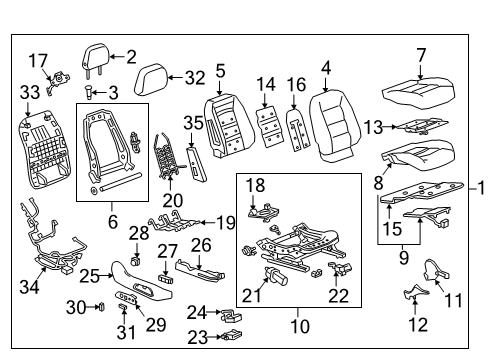 2022 GMC Terrain Cover, Front Seat Inner Reclining Finish *Platinum M Diagram for 84158871