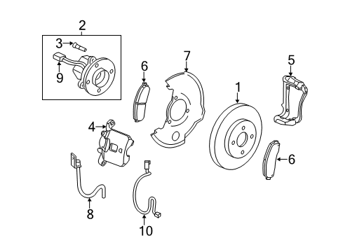 2009 Chevy HHR Hose Assembly, Front Brake Diagram for 25954272