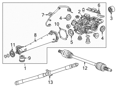 2019 Chevy Traverse Axle & Differential - Rear Diagram