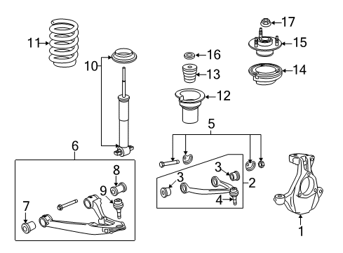 2012 GMC Yukon Spring, Front Diagram for 25876866