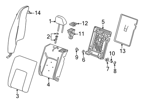 2021 Chevy Trailblazer Bezel, R/Seat Bk Lat Rel Hdl *Jet Black Diagram for 42703401