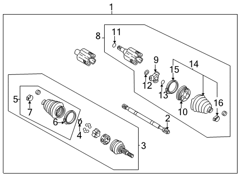 2001 Chevy Venture Boot Kit,Front Wheel Drive Shaft Tri, Pot Joint Diagram for 19177868