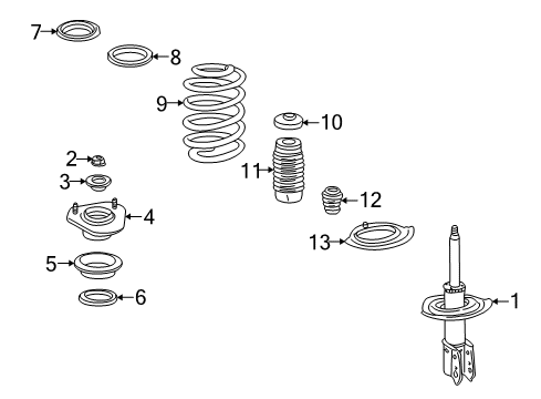 2007 Chevy Monte Carlo Struts & Components - Front Diagram