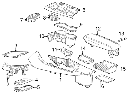 2024 Buick Encore GX Center Console Diagram