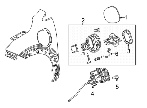 2023 Chevy Bolt EUV Fender & Components Diagram 1 - Thumbnail