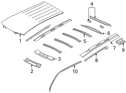 2002 Chevy Venture Roof & Components Diagram