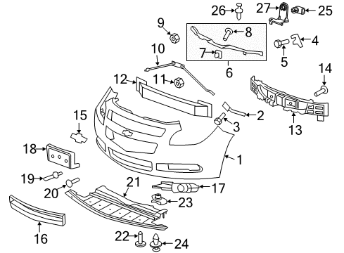 2011 Chevy Malibu Front Bumper Diagram