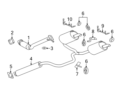 2005 Buick LaCrosse Exhaust Components Diagram 1 - Thumbnail