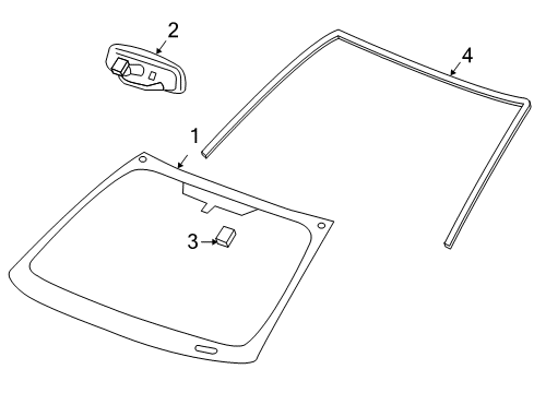 2007 Pontiac G6 Windshield Glass, Reveal Moldings Diagram