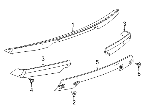 2017 Chevy Corvette Blade Spoiler Kit in Crystal Claret Diagram for 22967769