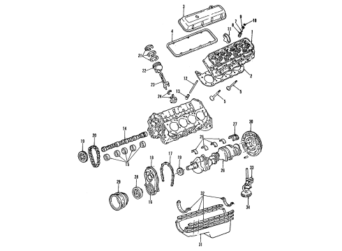 1993 GMC K3500 Engine Parts & Mounts, Timing, Lubrication System Diagram 3 - Thumbnail