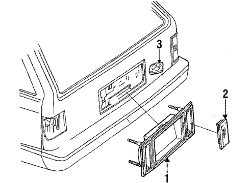 1994 Oldsmobile Cutlass Cruiser Backup & License Lamps Diagram