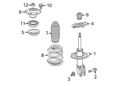 2012 Chevy Equinox Struts & Components - Front Diagram