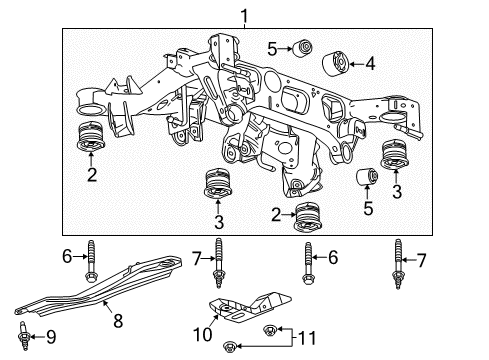 2015 Cadillac ATS Cradle Assembly, Rear Suspension Diagram for 23342350