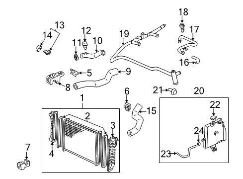 2003 Chevy Impala Radiator & Components Diagram 1 - Thumbnail