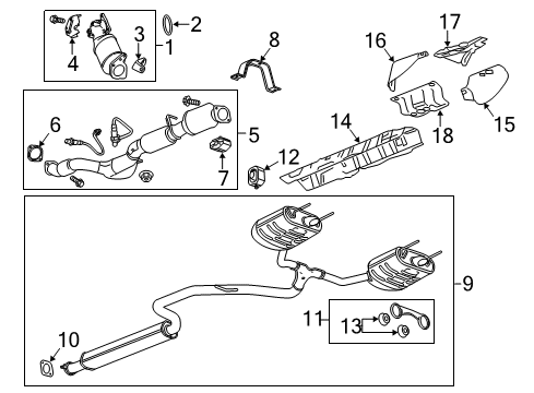 2014 Cadillac XTS Shield Assembly, Catalytic Converter Heat Diagram for 12657016