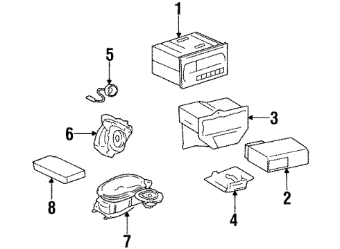 1999 Oldsmobile Intrigue Speaker Assembly, Radio Rear Diagram for 10328732