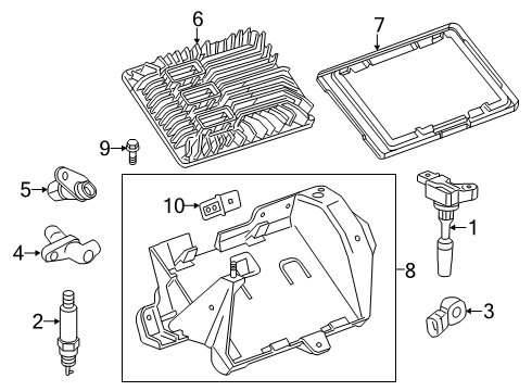 2018 Cadillac CTS Spark Plug Assembly, Gasoline Engine Ignition Diagram for 12681659