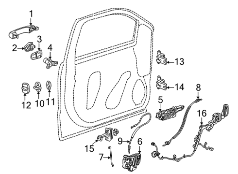 2022 Chevy Suburban Rear Door, Body Diagram 1 - Thumbnail