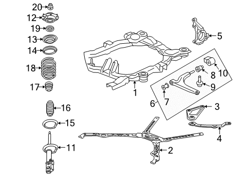 2010 Pontiac G6 Front Suspension, Control Arm, Stabilizer Bar Diagram 1 - Thumbnail