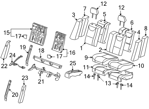 2008 Pontiac G6 Rear Seat Components Diagram 2 - Thumbnail