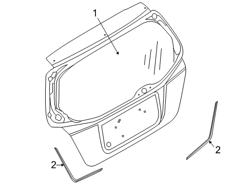 2009 Pontiac G3 Lift Gate - Glass & Hardware Diagram